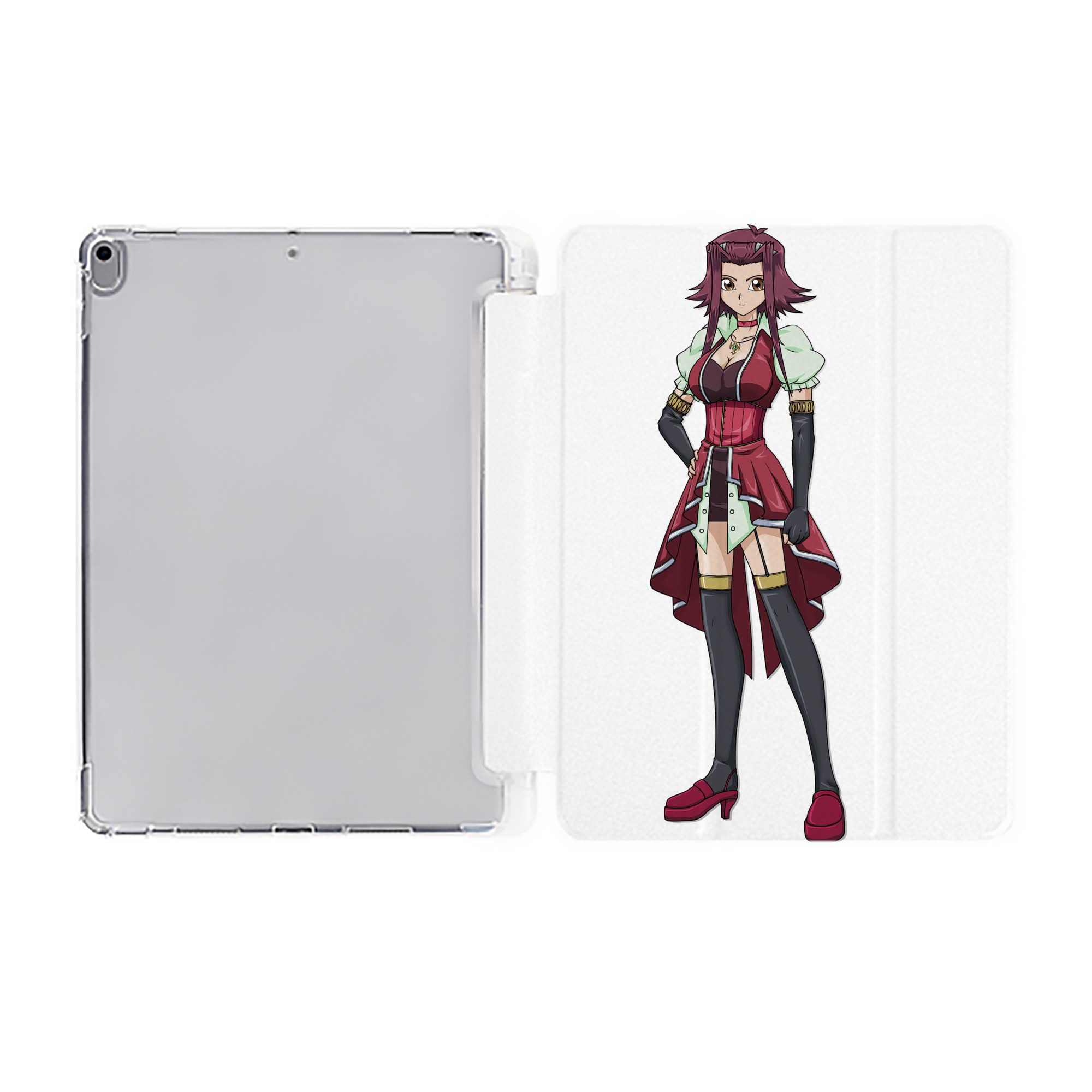 （画像用） 遊☆戯☆王 Yu-Gi-Oh! IPad ケース ペン収納付き 三つ折りスタンド PUレザー×シリコン 対応機種9.5/10.5/10.9インチ